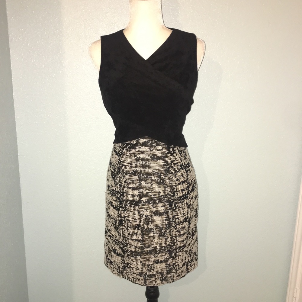 Calvin Klein Velvet Marled Sheath Dress Cross Over